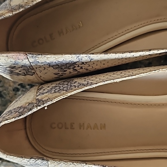 Cole Hann women's Snake print heeled flats - Picture 3 of 5